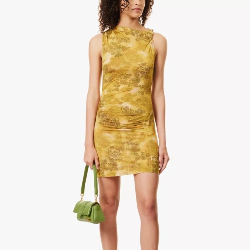 BEC & BRIDGE Rianna floral-paisley-print slim-fit stretch-woven mini dress NWT